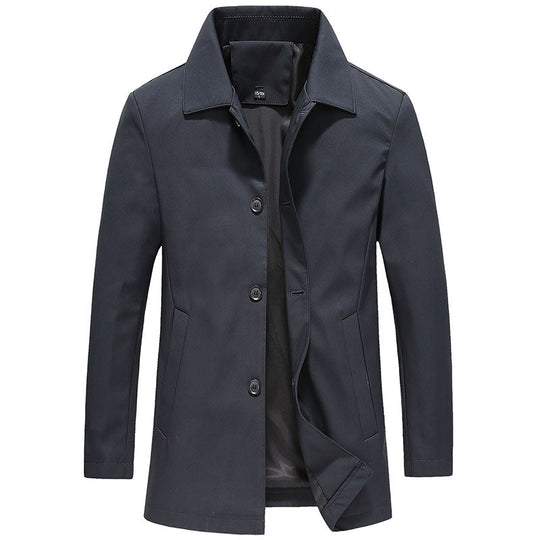 Adam | Men's Casual Slim Fit Long Jacket with Button Closure 2