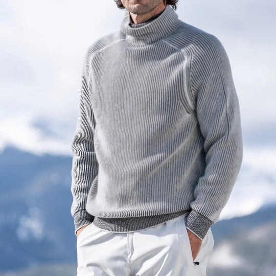 Arthur | Casual Men's Turtleneck Sweater with Ribbed Design 0