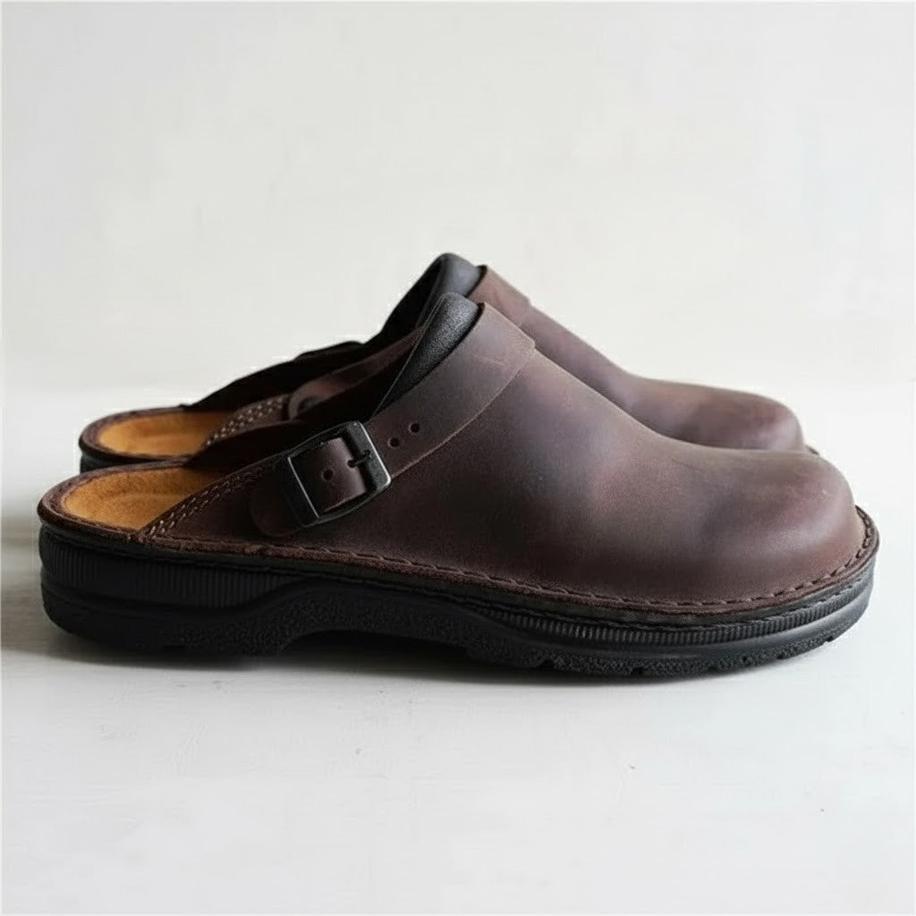 Arthur | Men’s Orthopaedic Leather Slip On Clogs 7