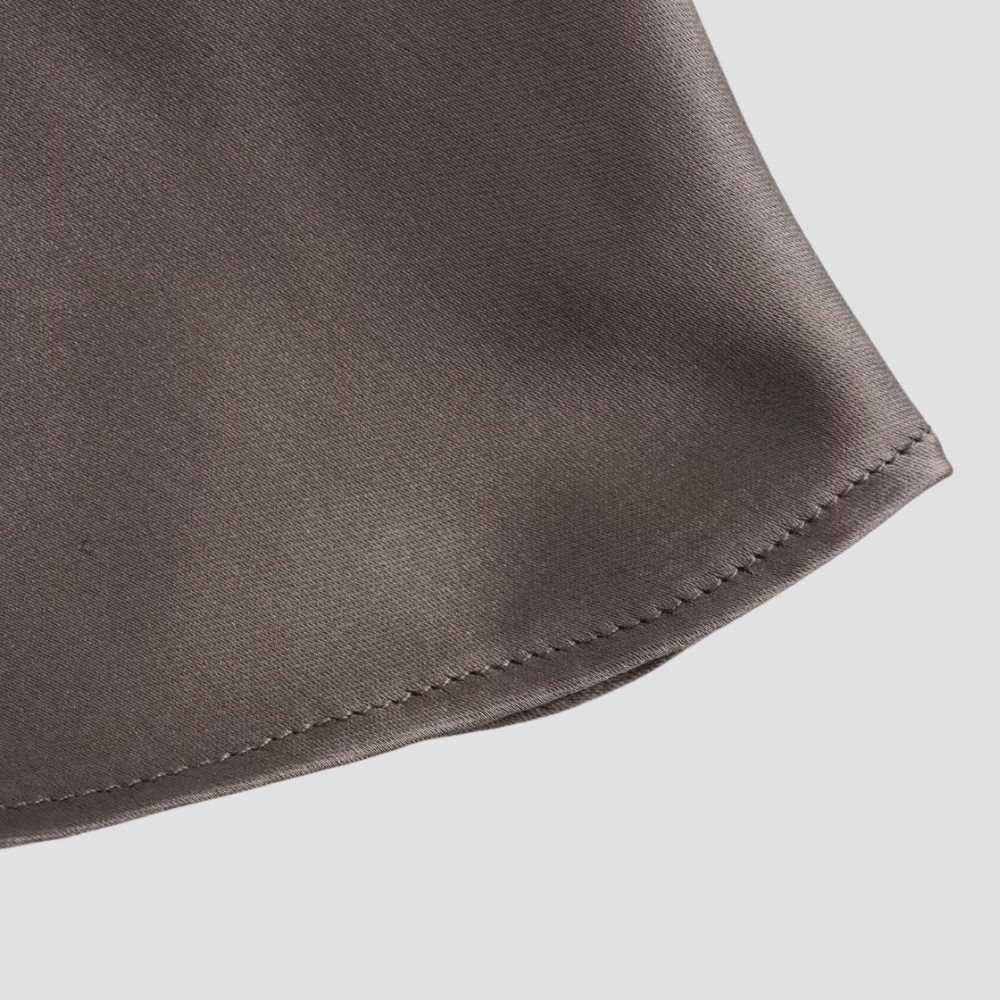 Audrey | Women’s Elegant Open Back Draped Satin Tank 4