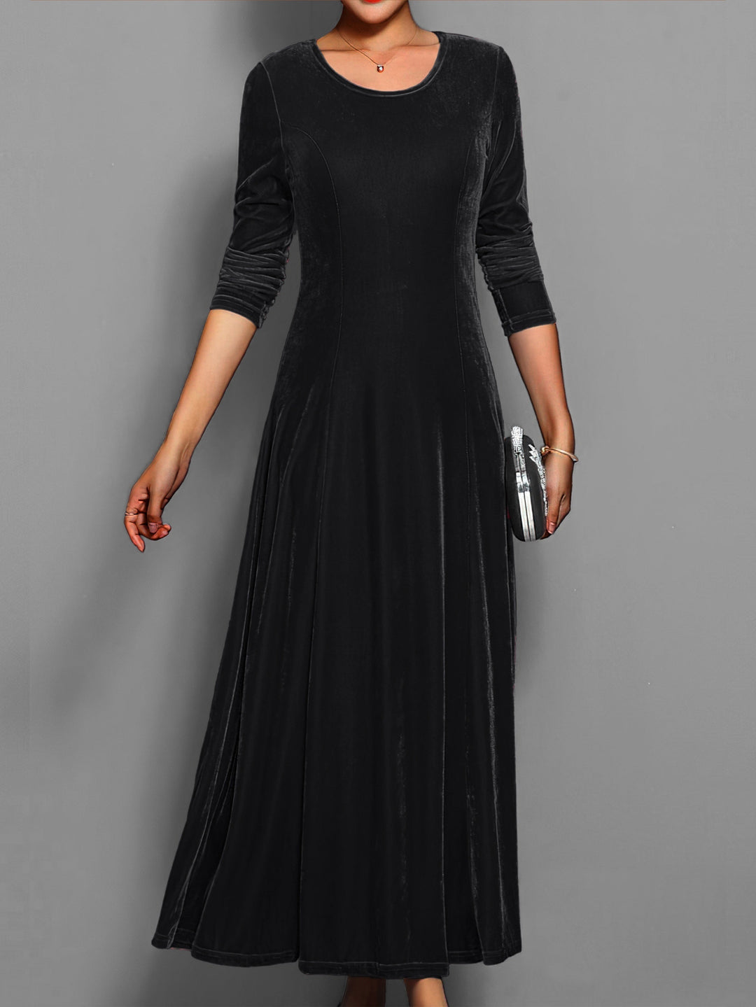 Ava | Women’s Long Sleeve Flared Maxi Dress 3