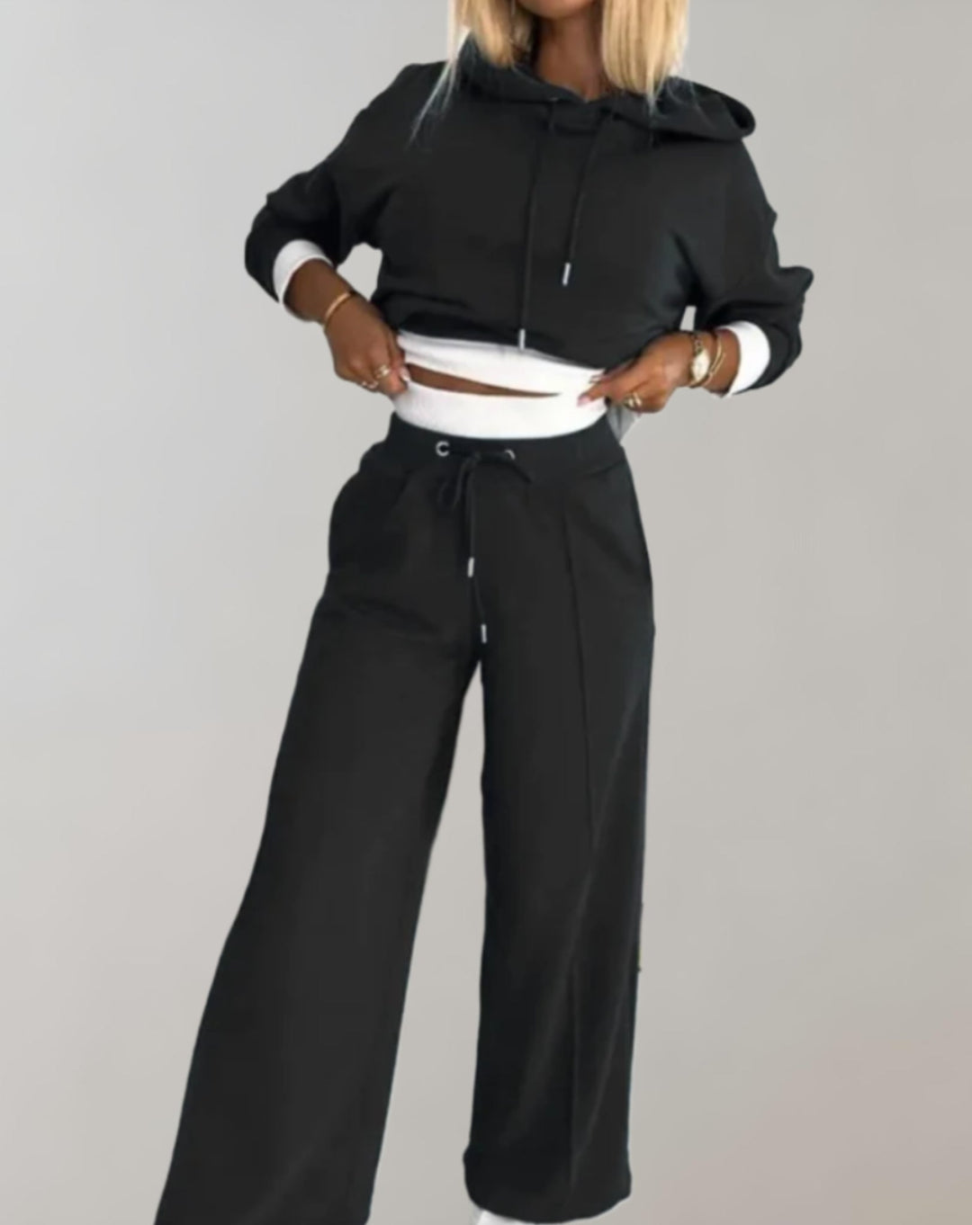 Bethany | Women Two Piece Casual Fit Wide-Leg Tracksuit Pants 0