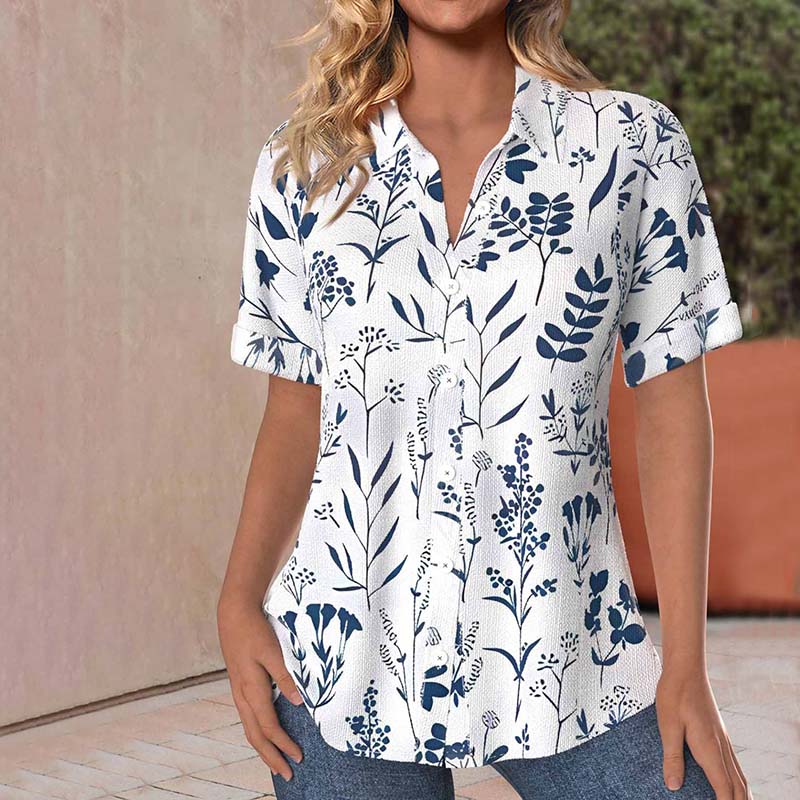 Betty™ | Casual Leaf Print Blouse 0