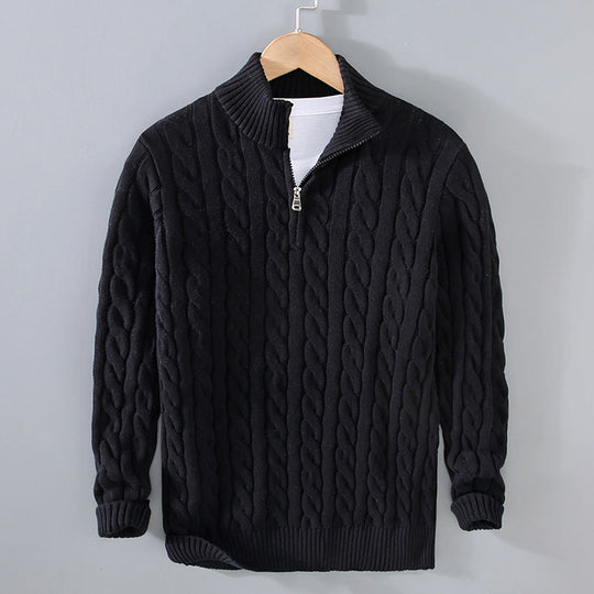 Bradley | Zip Neck Cable Knit Sweater for Men 0