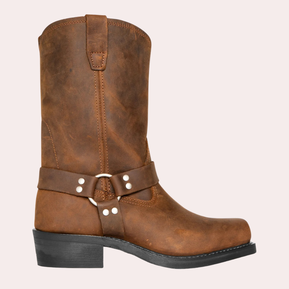 Brandon | Men’s Leather Cowboy Boots with Strap 0