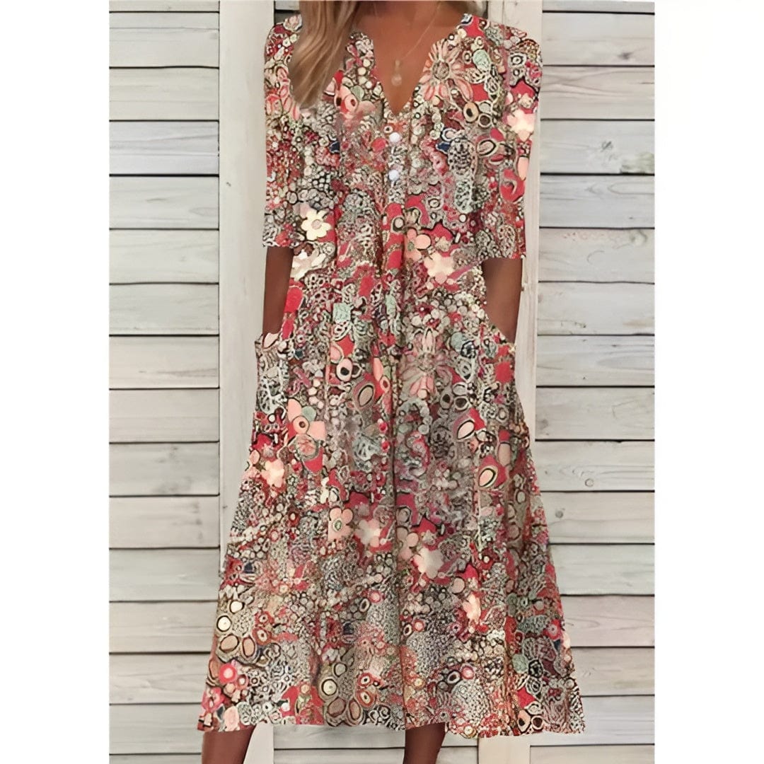 Bridget | Floral Midi Dress 0