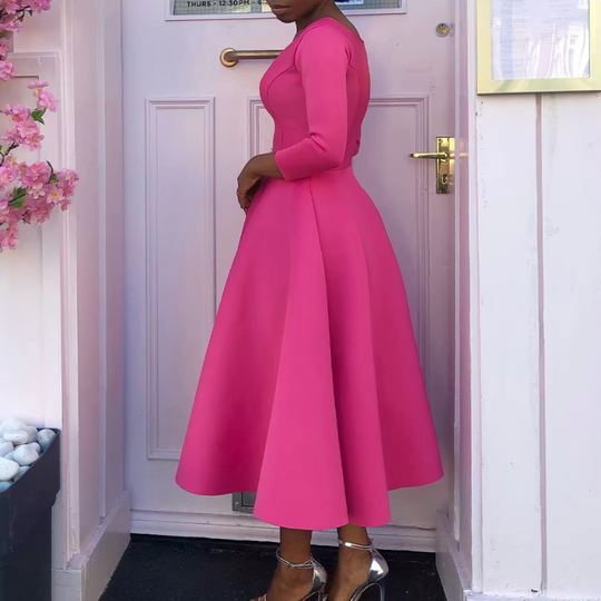 Chloe | Women’s Classic A Line Midi Wedding Guest Dress 5