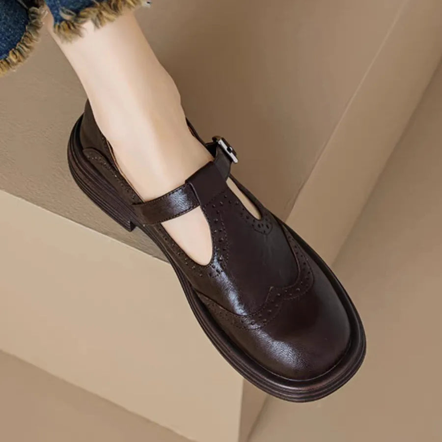 Clara | Classic Women’s Leather T-Strap Shoes 2