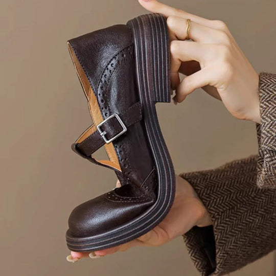 Clara | Classic Women’s Leather T-Strap Shoes 3