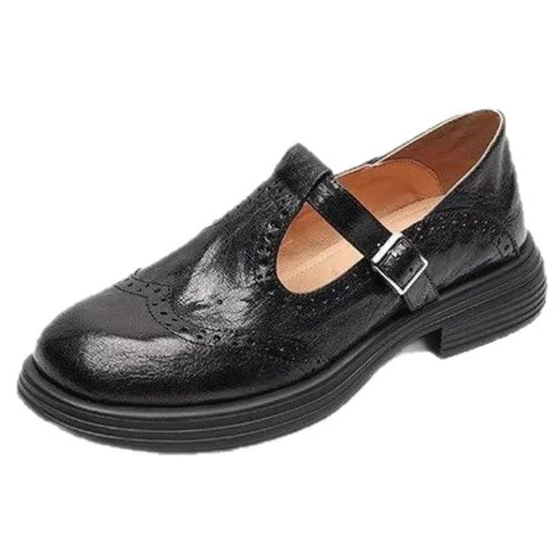 Clara | Classic Women’s Leather T-Strap Shoes 4