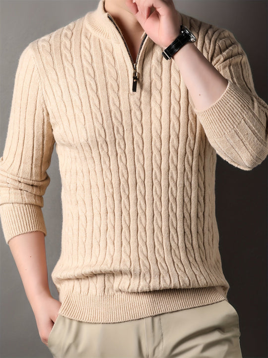 Connor | Men’s Half Zip Ribbed Knit Sweater 0