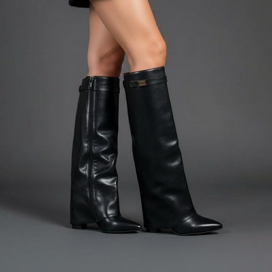 Connor | Women’s Leather Thigh-High Boots with Buckle 9