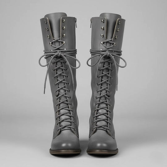 Damien | Women’s Lace-Up Knee-High Boots with Block Heel 2