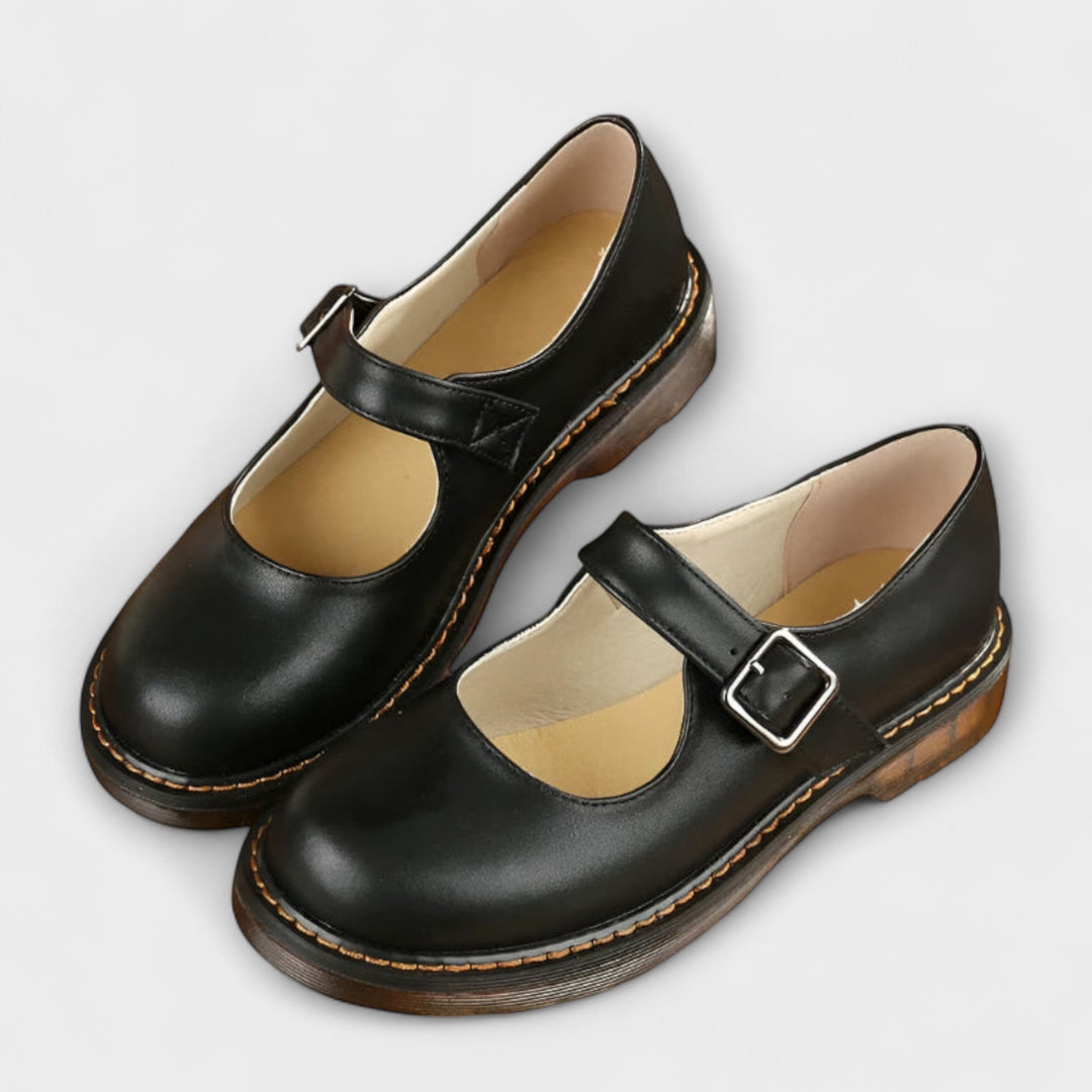 Darcy | Strap Leather Flats 0