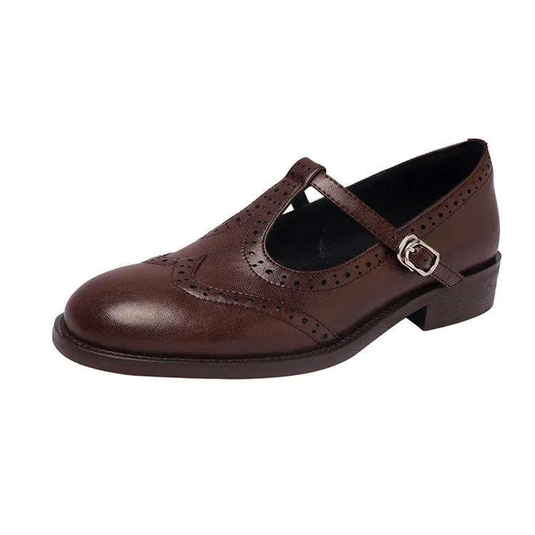 Demi | Classic Women’s Leather T-Strap Shoes 4