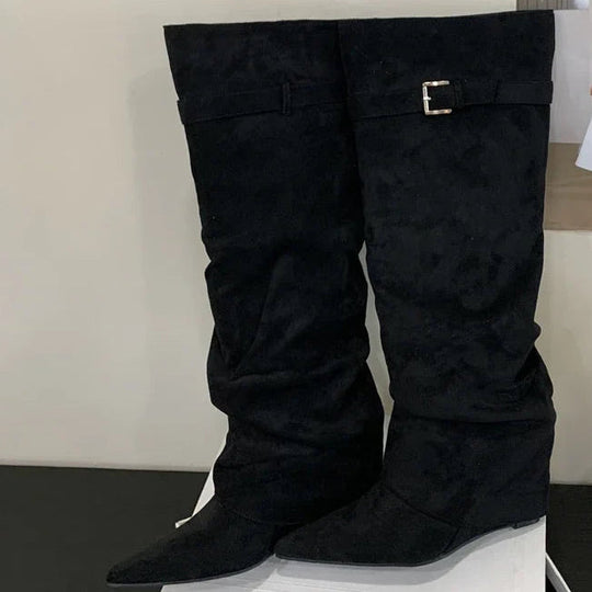 Elsie | Women’s Leather Thigh-High Boots with Buckle 4