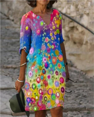 Grace | Women's Creative Pattern Loose Dress 6