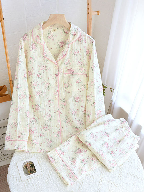 Isabelle | Women’s Classic Floral Button Down Pajama Set 0