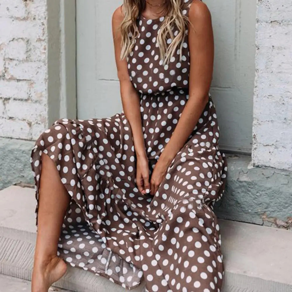 Isabelle | Women’s Polka Dot Sleeveless Casual Dress 0