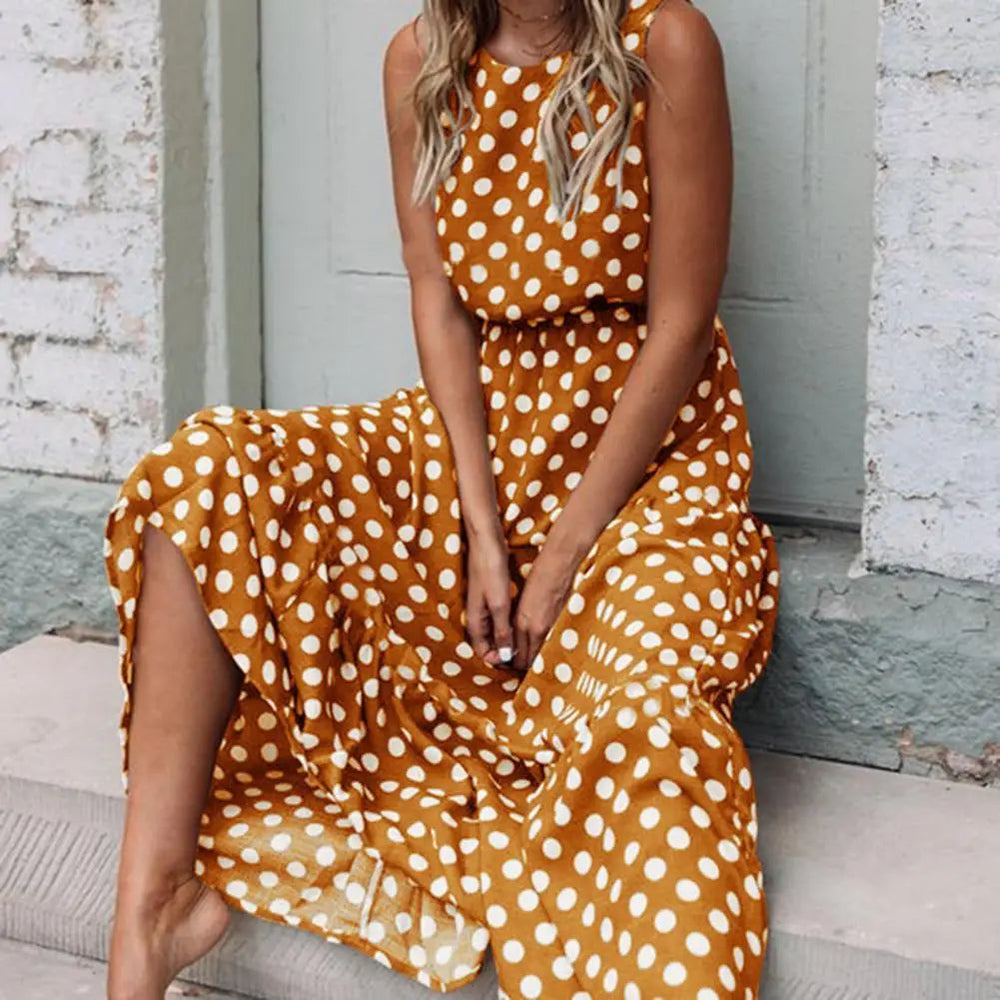 Isabelle | Women’s Polka Dot Sleeveless Casual Dress 1