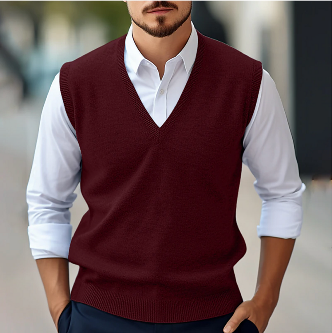 James | Men’s Trendy V-Neck Pullover Vest 0