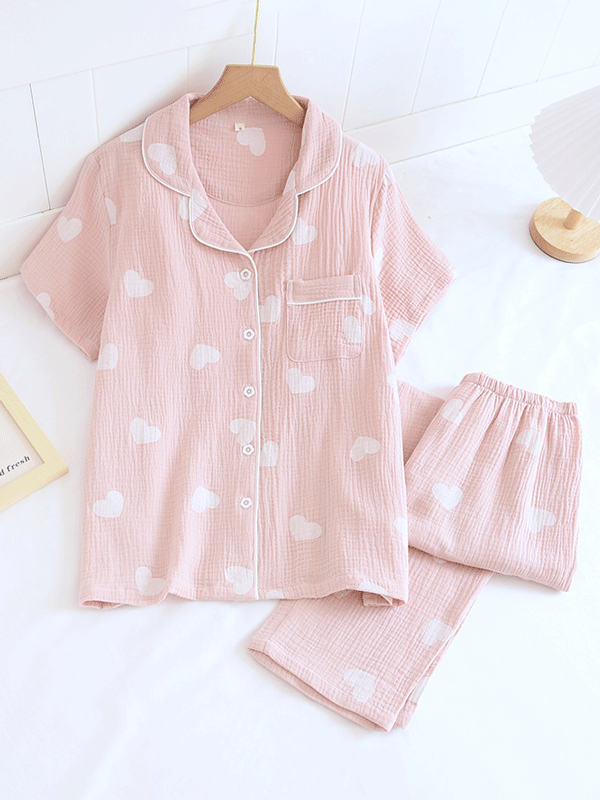 Jasmine | Women’s Short-Sleeve Button Down Pajama Set 0