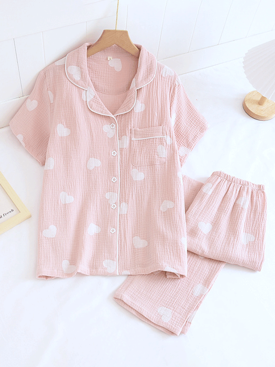 Jasmine | Women’s Short-Sleeve Button Down Pajama Set 0
