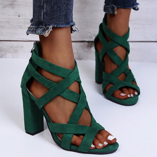 Jessica | Women Ankle Strap Crisscross Heels 2