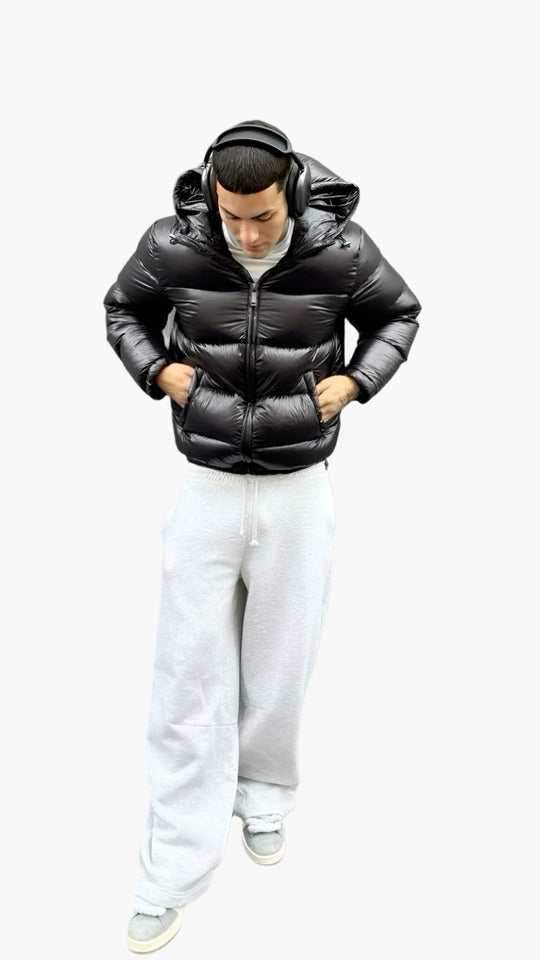 John | Men’s Stylish Shiny Hooded Puffer Jacket 0