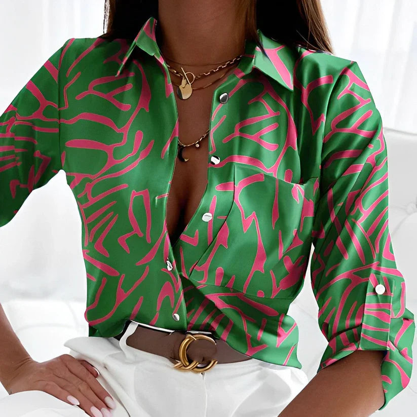 Kaelene |  Elegant Green Blouse 1