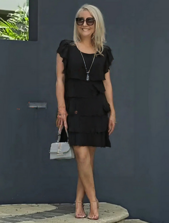 Karen | Women’s Short Sleeve Layered Midi Dress 6