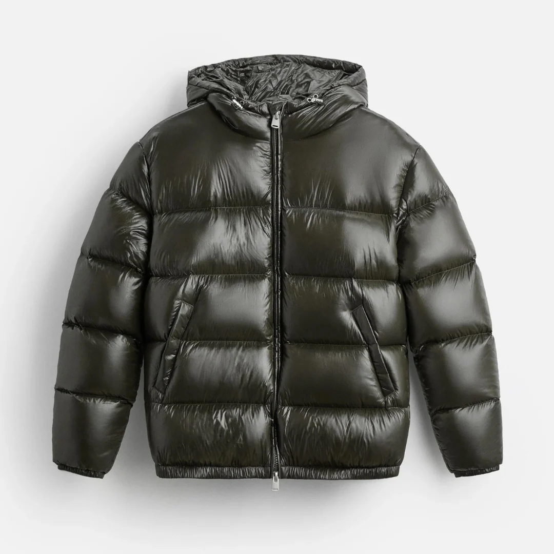 Louis | Men’s Modern Shiny Hooded Puffer Jacket 2