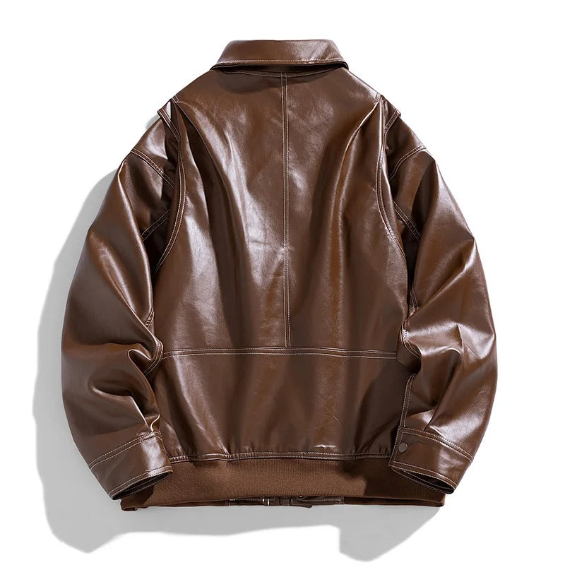 Mark | Men’s Modern Oversized Leather Bomber Jacket 5