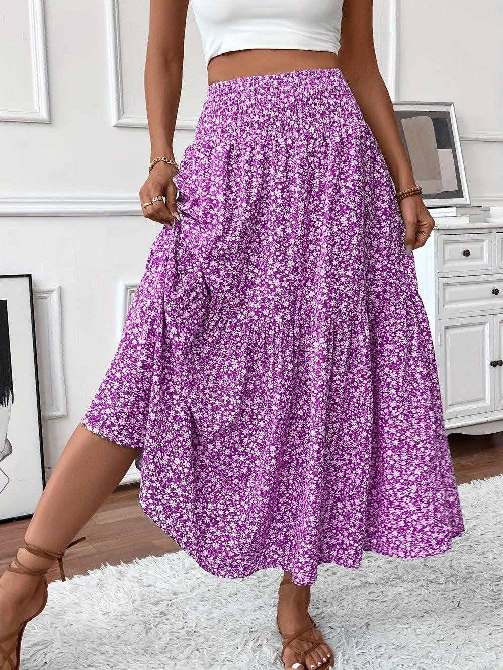 Marnie – Tiered Floral Maxi Skirt 1