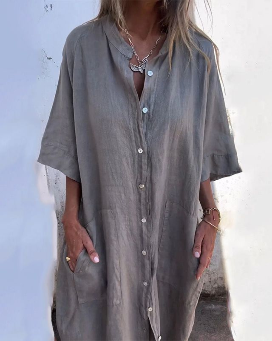 Mika | Boho Summer Shirt Dress 0