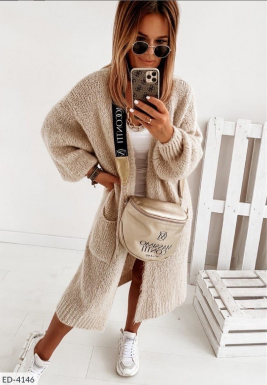 Oversized Long Knit Cardigan for Women – Cozy and Soft Layering Piece 0