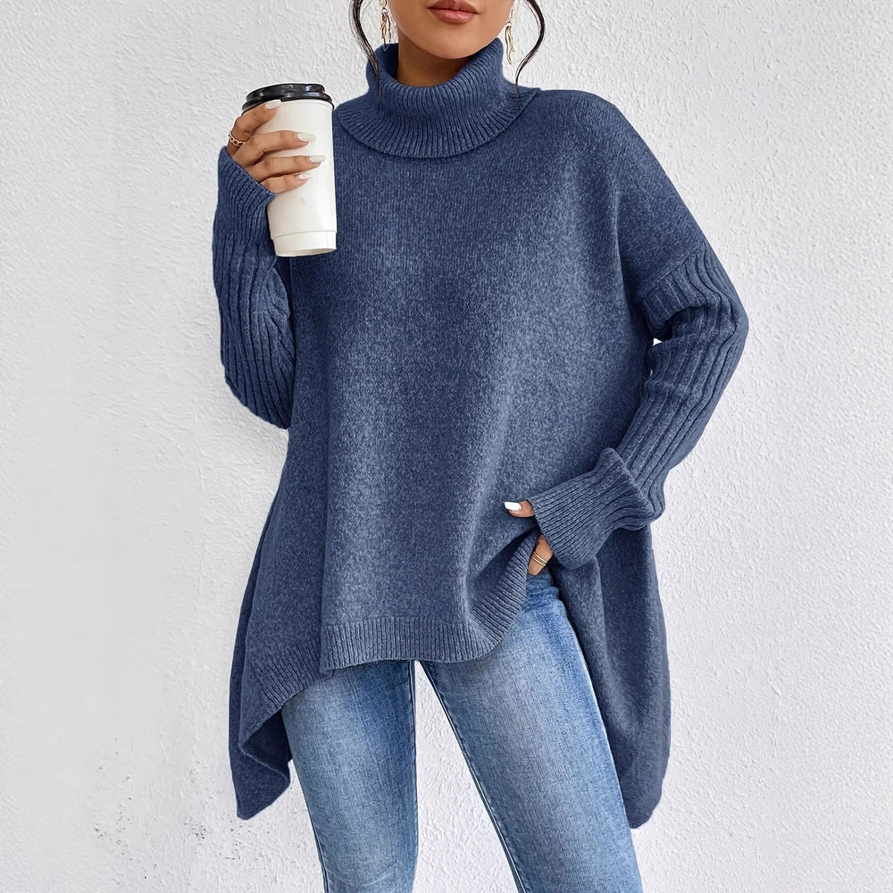 Oversized Women's Cashmere Sweater, Cozy Turtleneck Knit for Winter Comfort, Soft and Stylish 1