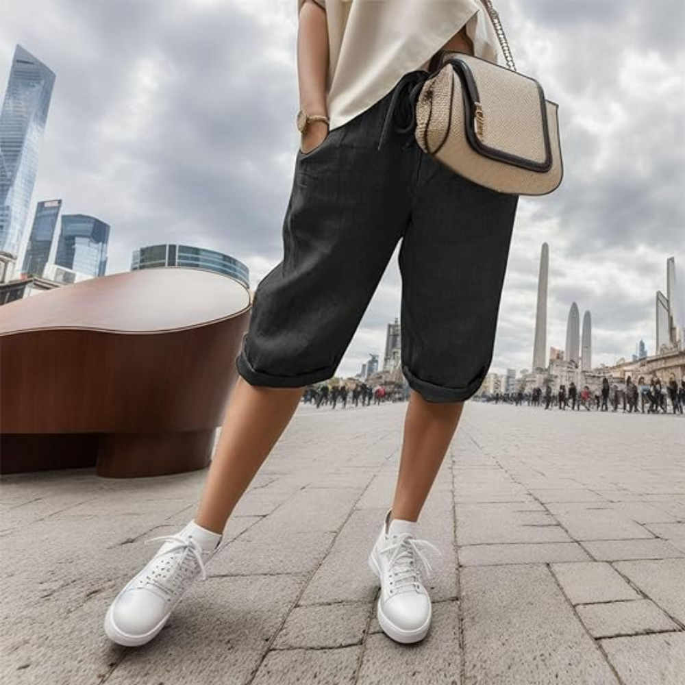 Rose | Cotton Linen Ladies Shorts 0