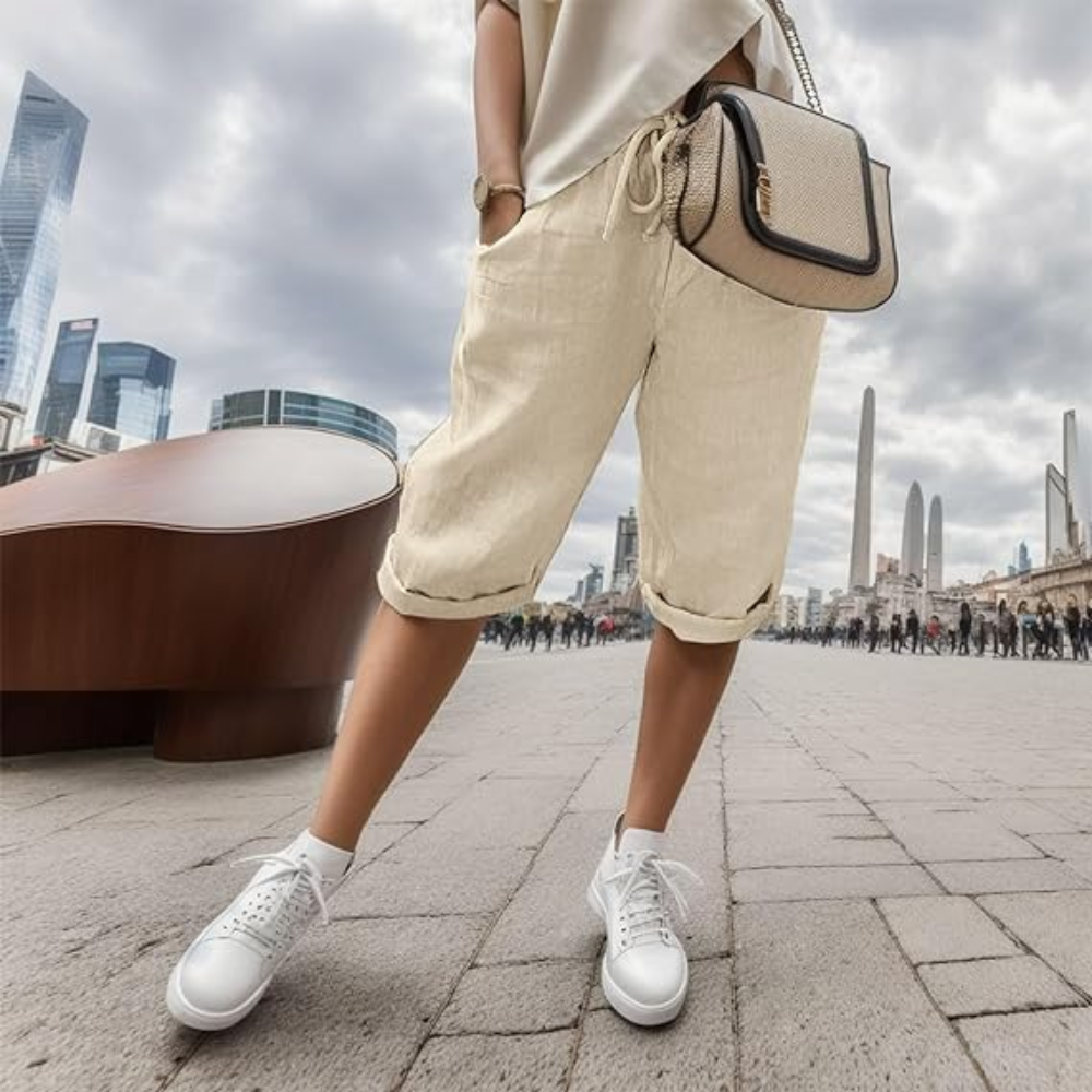 Rose | Cotton Linen Ladies Shorts 1