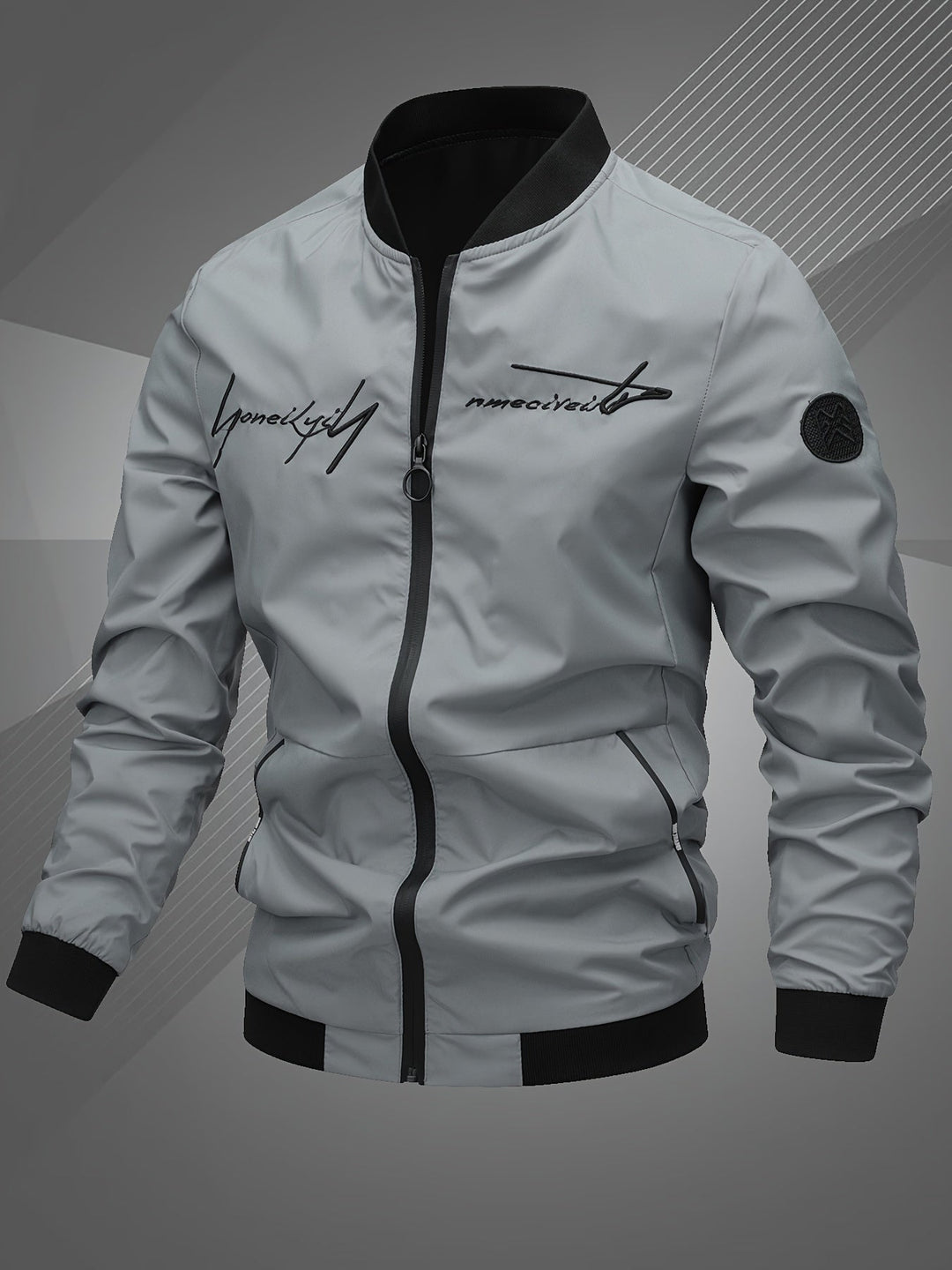 Samuel | Men's Stylish Zip-Up Bomber Jacket with Logo 7