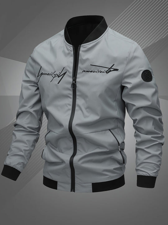 Samuel | Men's Stylish Zip-Up Bomber Jacket with Logo 7