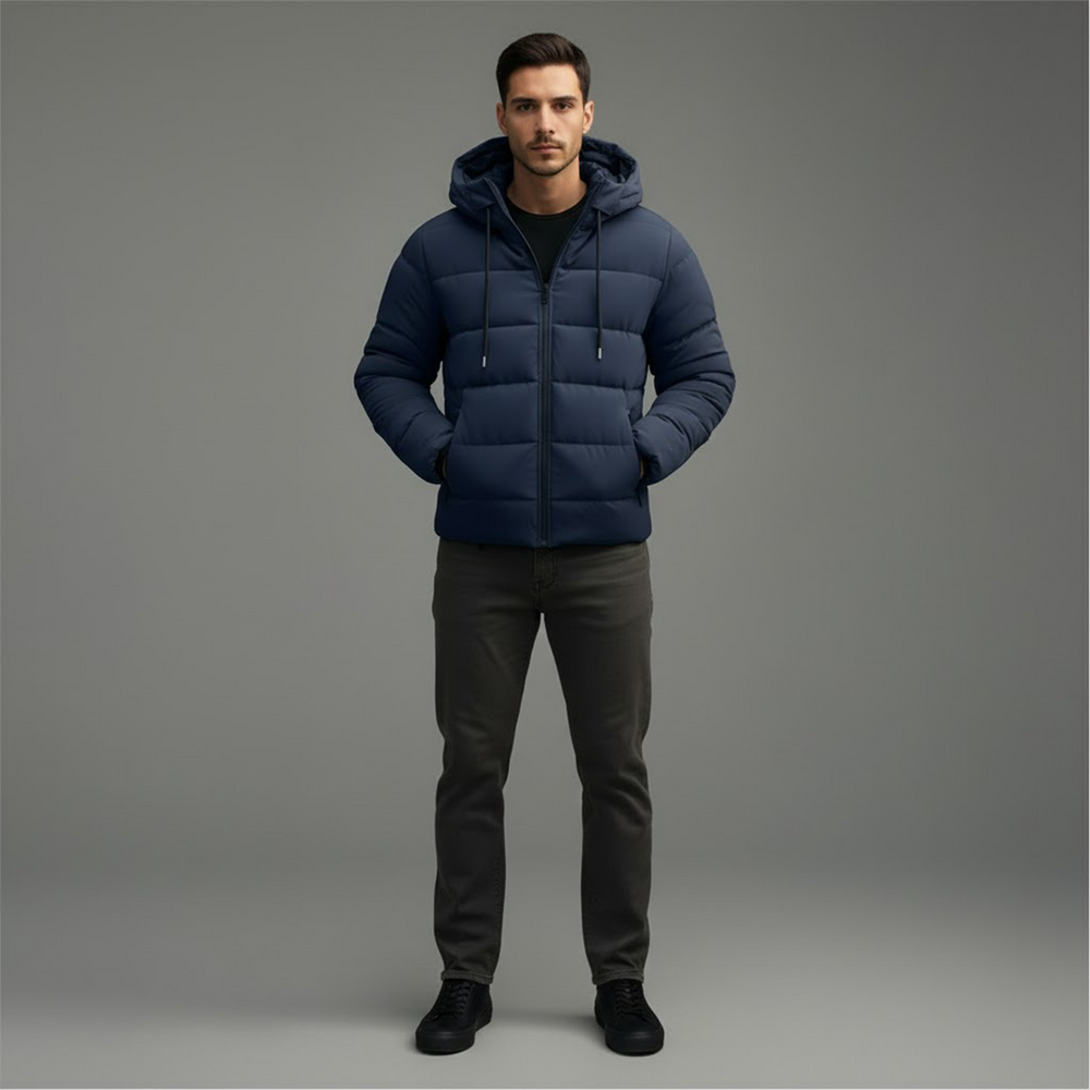 Samuel | Men’s Winter Quilted Puffer Jacket With Hood 1