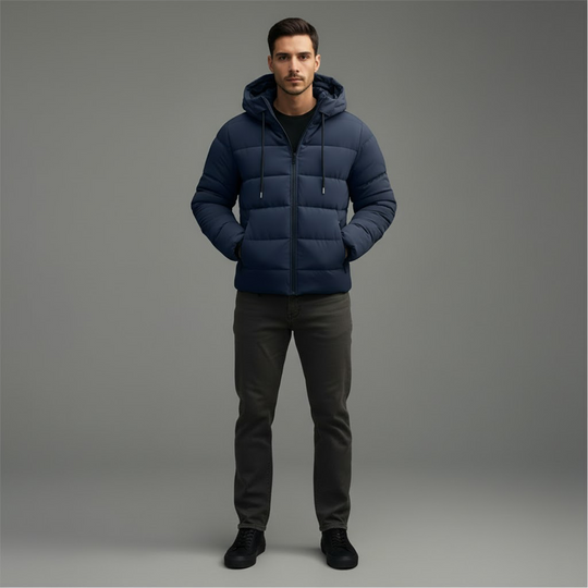 Samuel | Men’s Winter Quilted Puffer Jacket With Hood 1