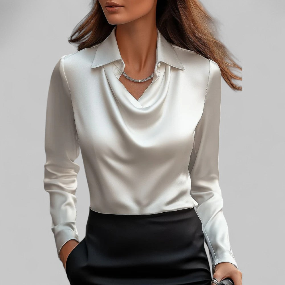 Scarlett | Women’s Elegant Long Sleeve Satin Blouse 0
