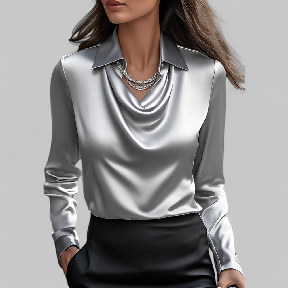Scarlett | Women’s Elegant Long Sleeve Satin Blouse 1
