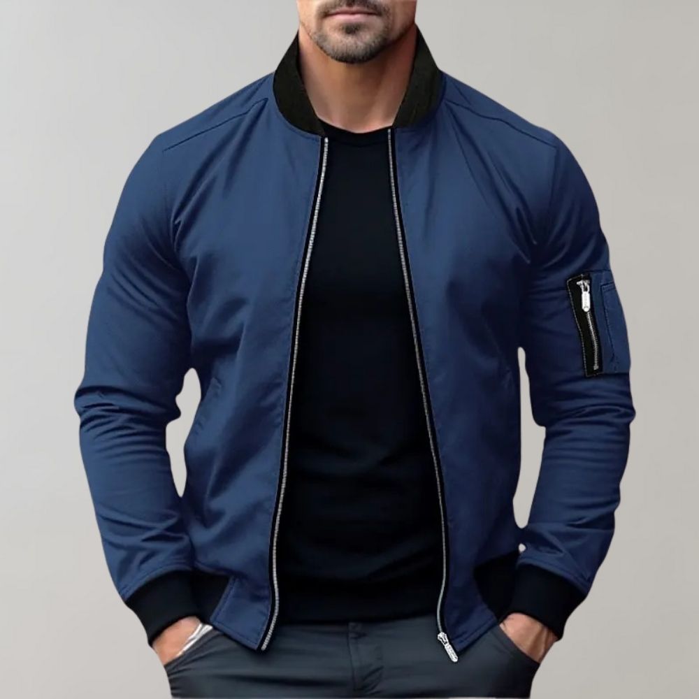 Stanley | Men's Slim Fit Zip-Up Bomber Jacket with Pockets 0
