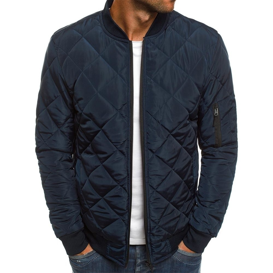 Toby  | Men's Quilted Bomber Jacket with Zippered Pockets 0