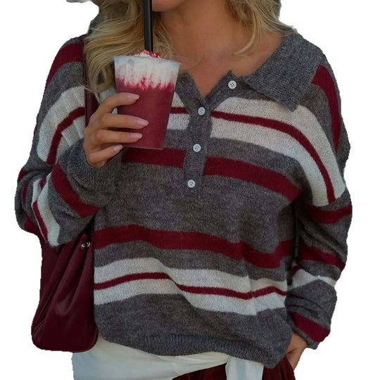 Women's Cashmere Turtleneck Sweater with Trendy Stripes – Soft Winter Sweater in Relaxed Fit 5