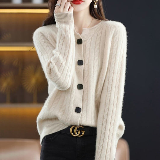 Women’s Cozy Stretch Long Sleeve Sweater with Button Detail – Versatile and Comfortable 1