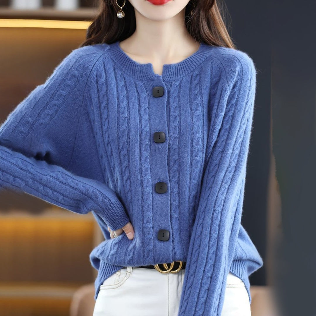 Women’s Cozy Stretch Long Sleeve Sweater with Button Detail – Versatile and Comfortable 7